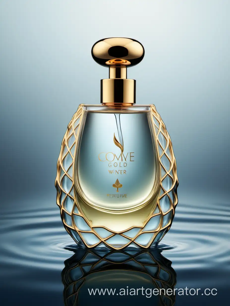 Luxurious-WaterShaped-Perfume-Bottle-with-Gold-Cap-and-WineInspired-Branding