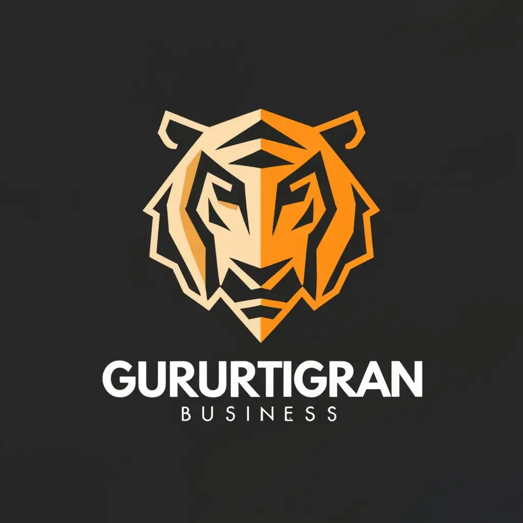 a logo design,with the text "gurutigran business", main symbol:tiger,Moderate,clear background