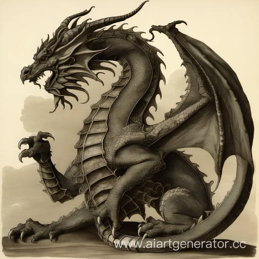 Majestic-Tudor-Dragon-Sculpture-Intricate-Artistry-and-Rich-Historical-Detail