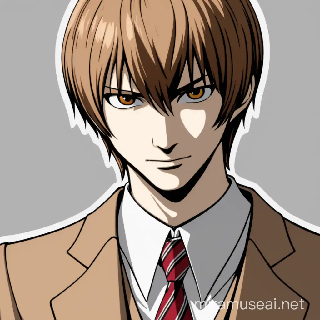 Intense Portrait of Light Yagami the Genius Protagonist from Death Note