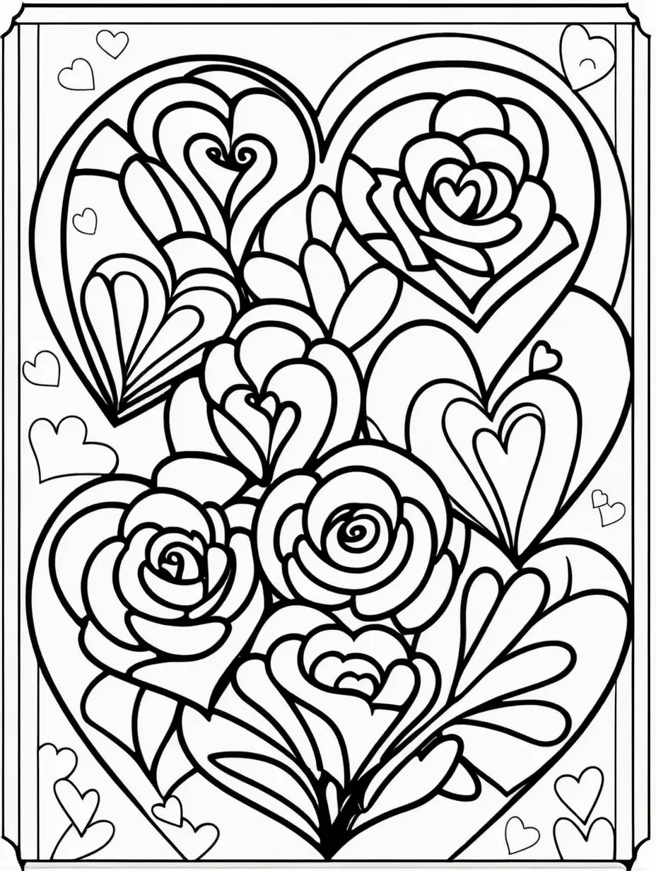 Valentines Day Easy Coloring Page for Kids