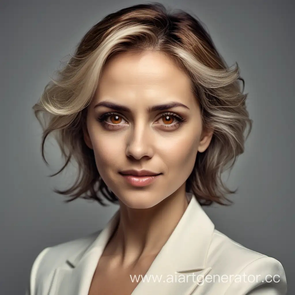 Elegant-Woman-with-Light-Hair-and-Brown-Eyes-Over-Thirty-A-Proud-and-Haughty-Portrait