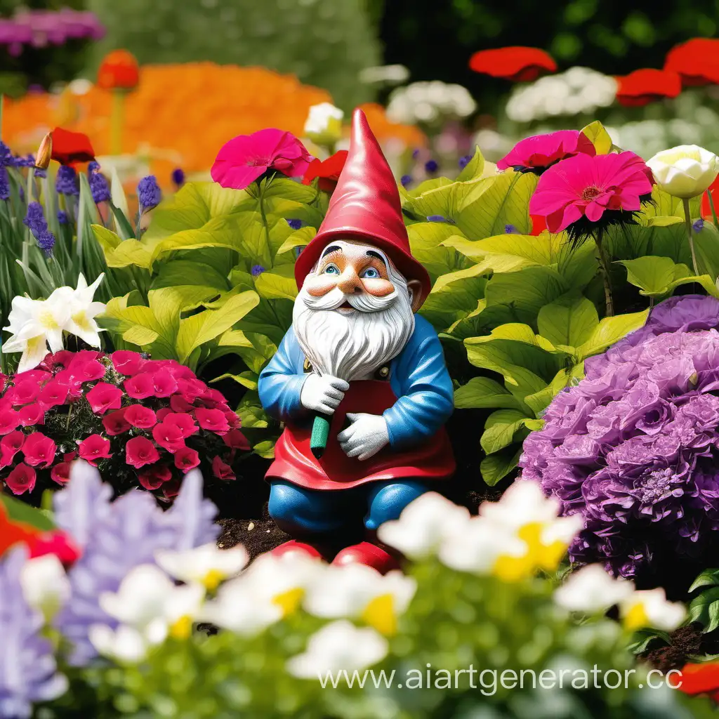 Whimsical-Garden-Gnome-Amidst-Vibrant-Flower-Blossoms