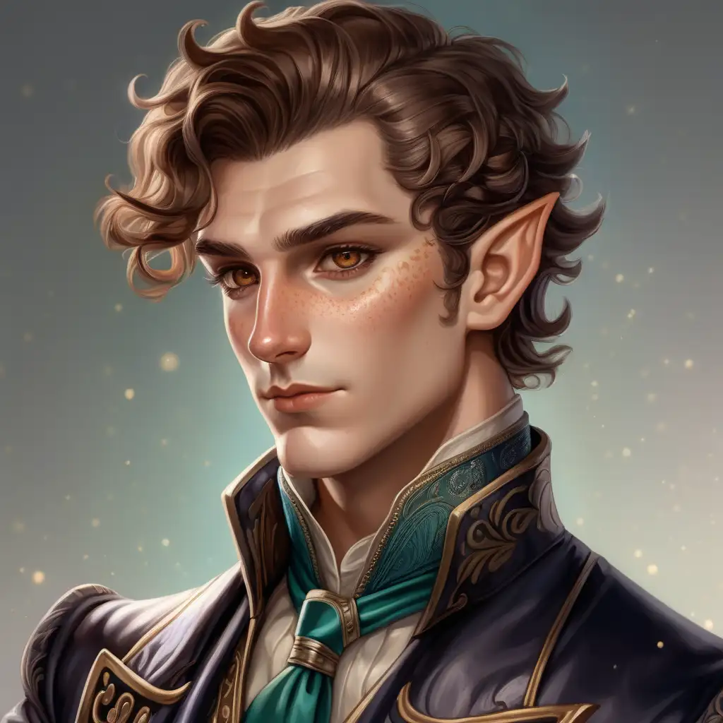 Charming Young Gay Fantasy Elf in Victorian Attire Smolders with Judgement