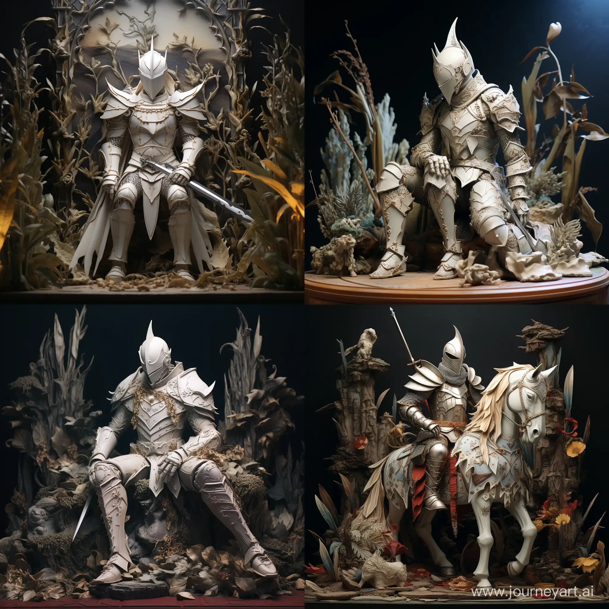 Enchanting-Diorama-Featuring-a-Noble-White-Knight