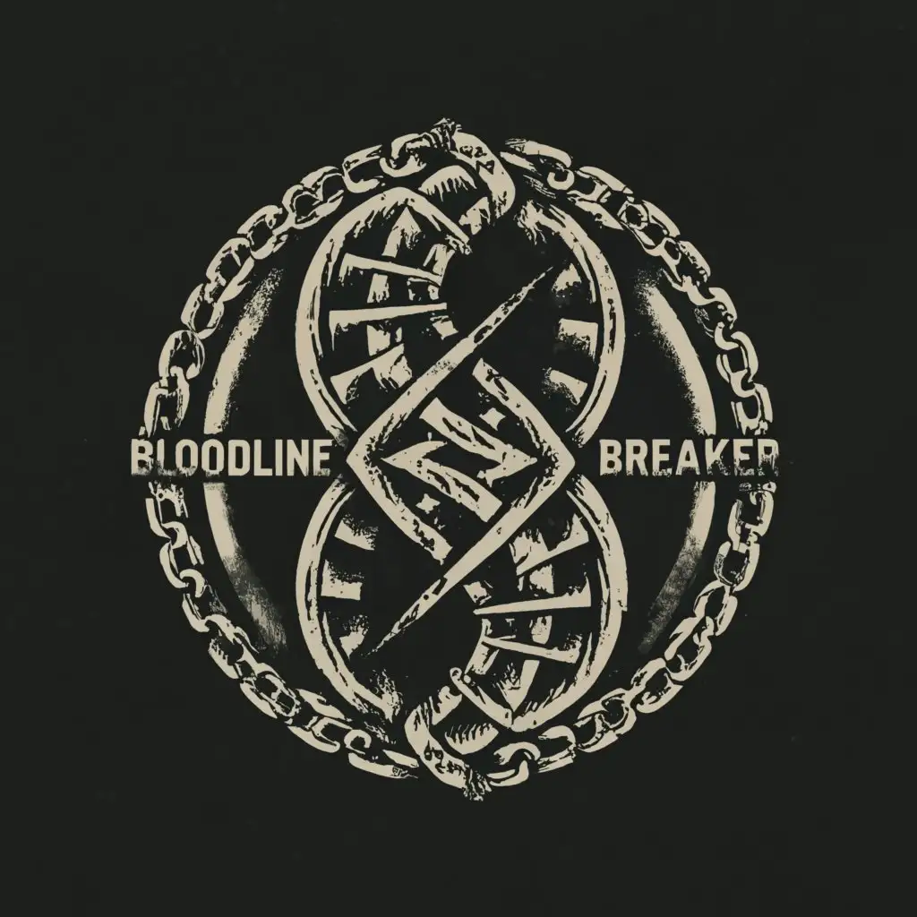 a logo design,with the text "Bloodline Breaker", main symbol:Helix in chains,complex,be used in Religious industry,clear background