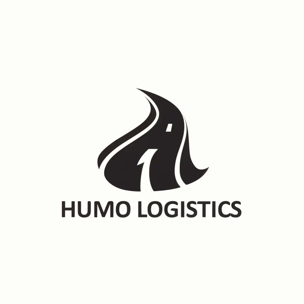 a logo design,with the text "HUMO
logistics", main symbol:road,Minimalistic,clear background