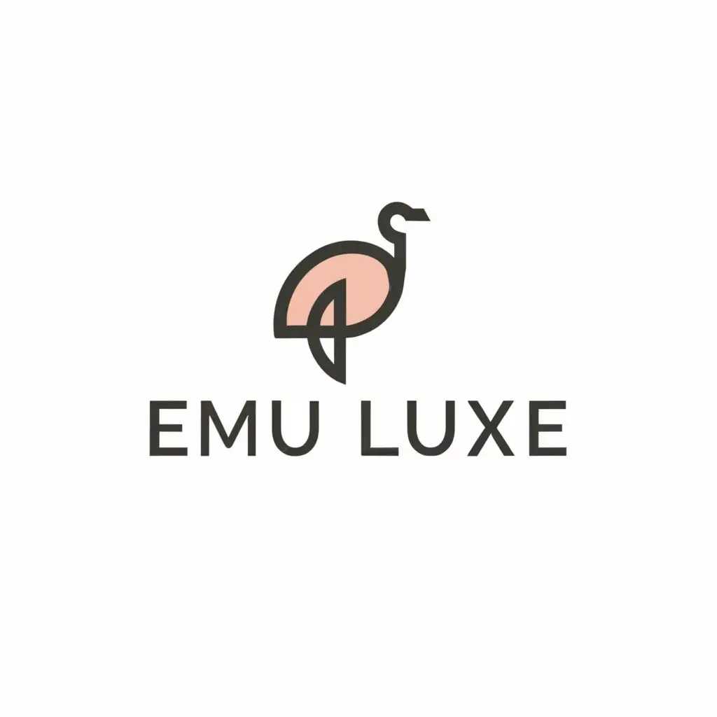 logo, 1. **Design Concept:**
   - Emu Luxe logo aims for luxury with pastel colors and minimalism.
   - Small Emu bird symbolizes elegance; "Emu Luxe" in unique, sleek font.

2. **Symbolic Element:**
   - Half/head of Emu bird for minimal elegance, vibrant pastels for allure.

3. **Typography:**
   - Clear, unique font for "Emu Luxe" in 20 words, sleek statement.

4. **Size and Placement:**
   - "Emu Luxe" dominates, subtle Emu bird complementing without overpowering.

5. **Color Palette:**
   - Soft pastels evoke luxury, enhance overall appeal and attention.

6. **Final Presentation:**
   - Combine elements for visually appealing, luxury-exuding logo reflecting brand's values., with the text "EMU LUXE", typography