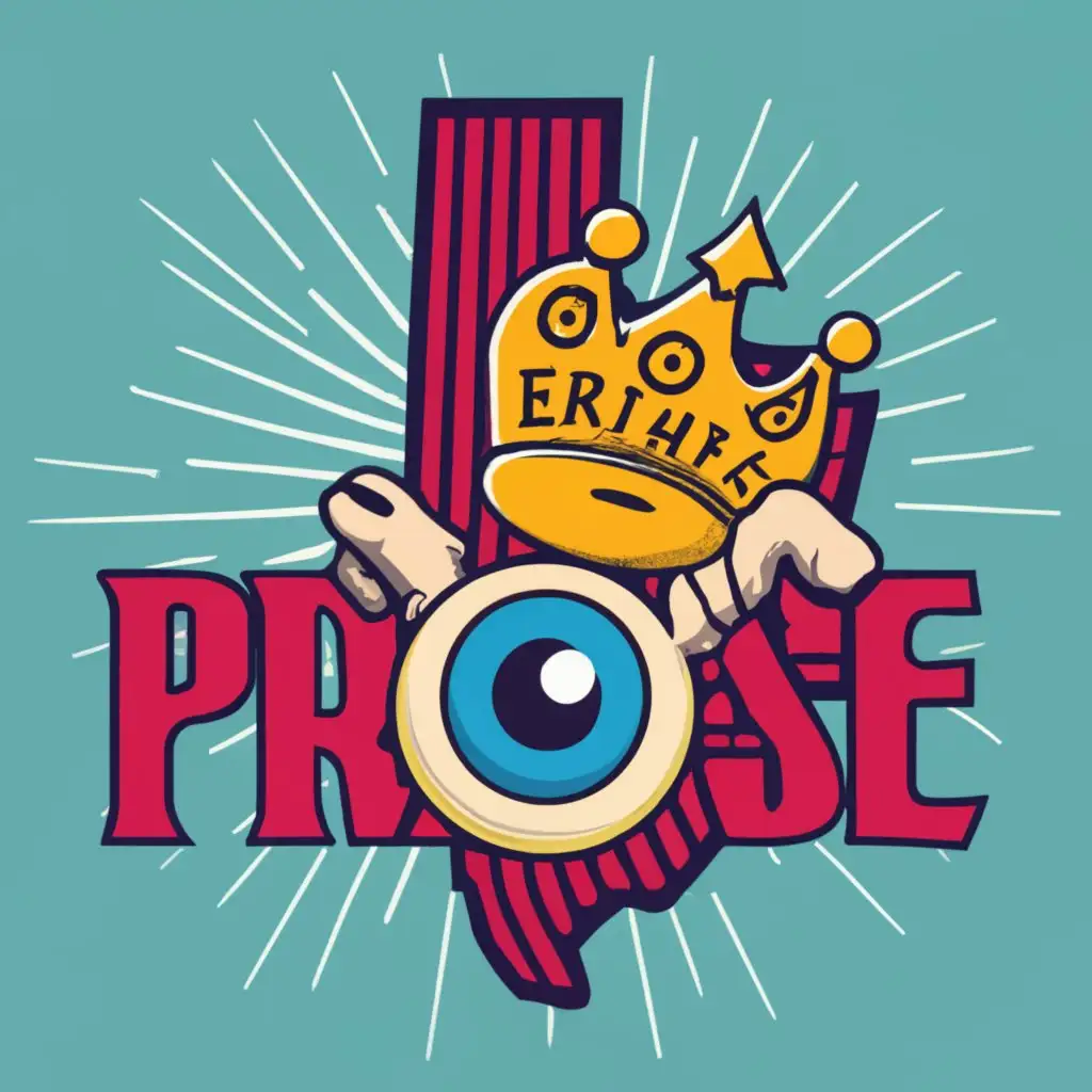 logo, a crown and eye the letter P as a fist and the state of Texas, with the text "eyepromise", typography, be used in Entertainment industry