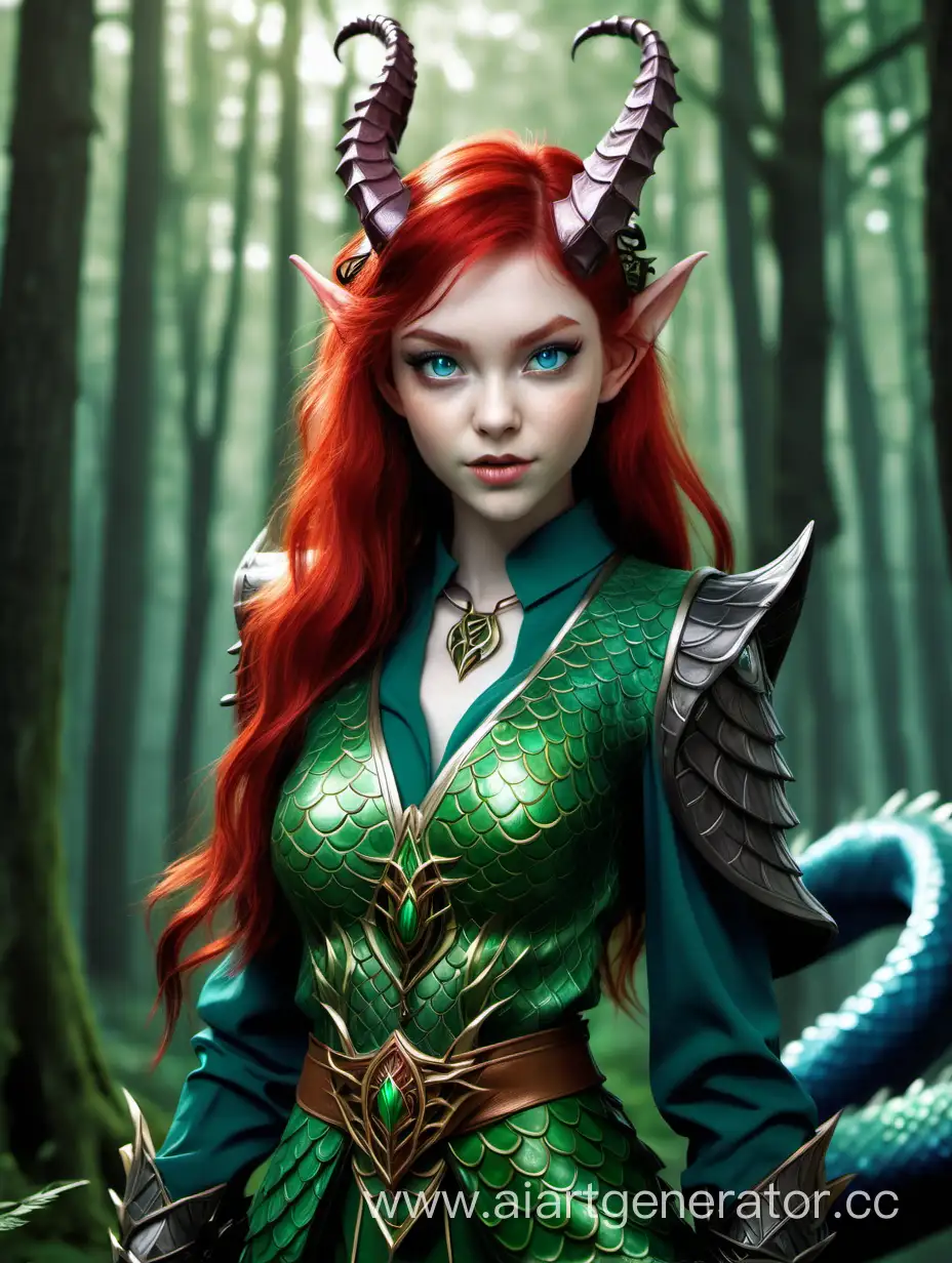Enchanting-Elf-with-DragonInspired-Features-in-Mystical-Forest