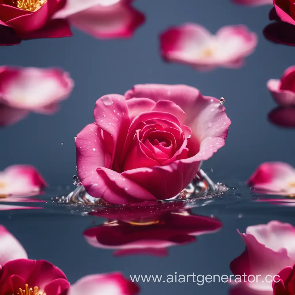 Elegant-Rose-Petal-Submersion-in-Clear-Water