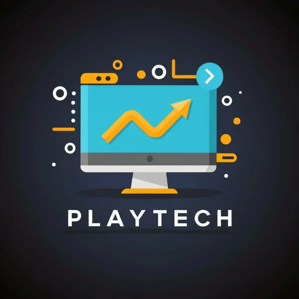 logo, computer, with the text "PlayTech", typography, be used in Technology industry