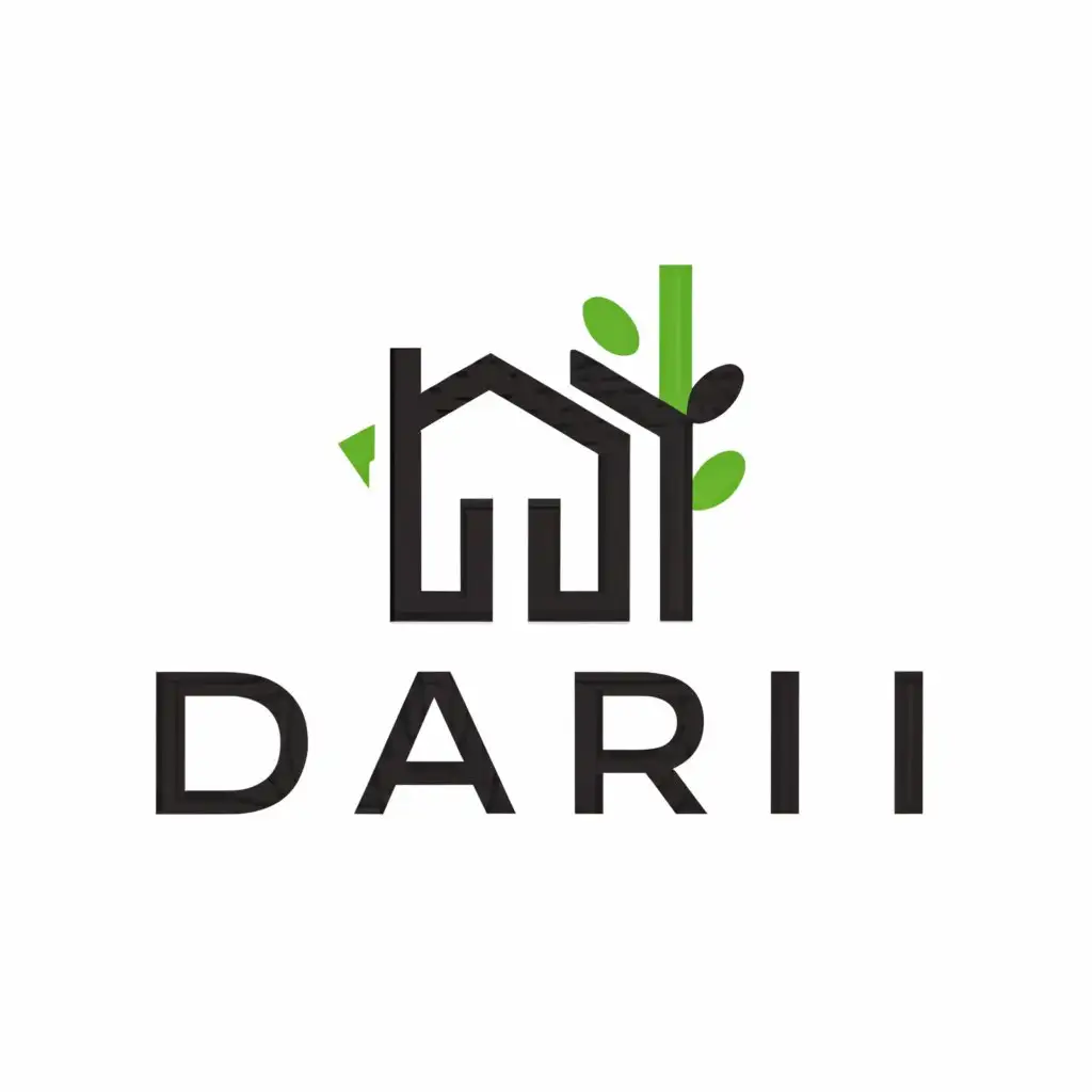 a logo design,with the text "Dari", main symbol:Real estate application,Moderate,be used in Real Estate industry,clear background