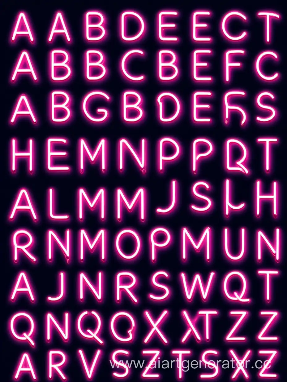 Vibrant-Neon-English-Alphabet-Display