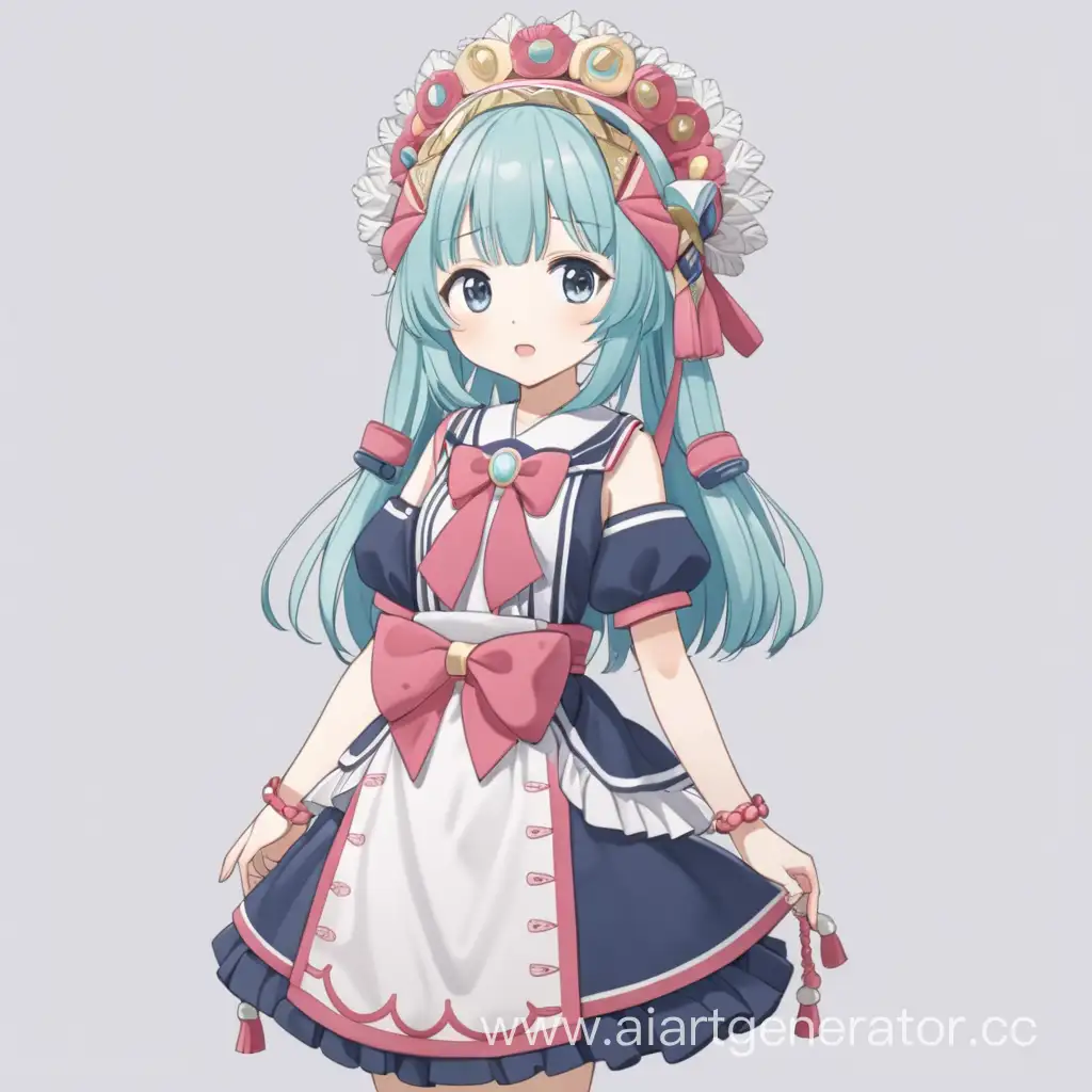 Anime girl Full-length In a cute outfit, in a cute headdress
