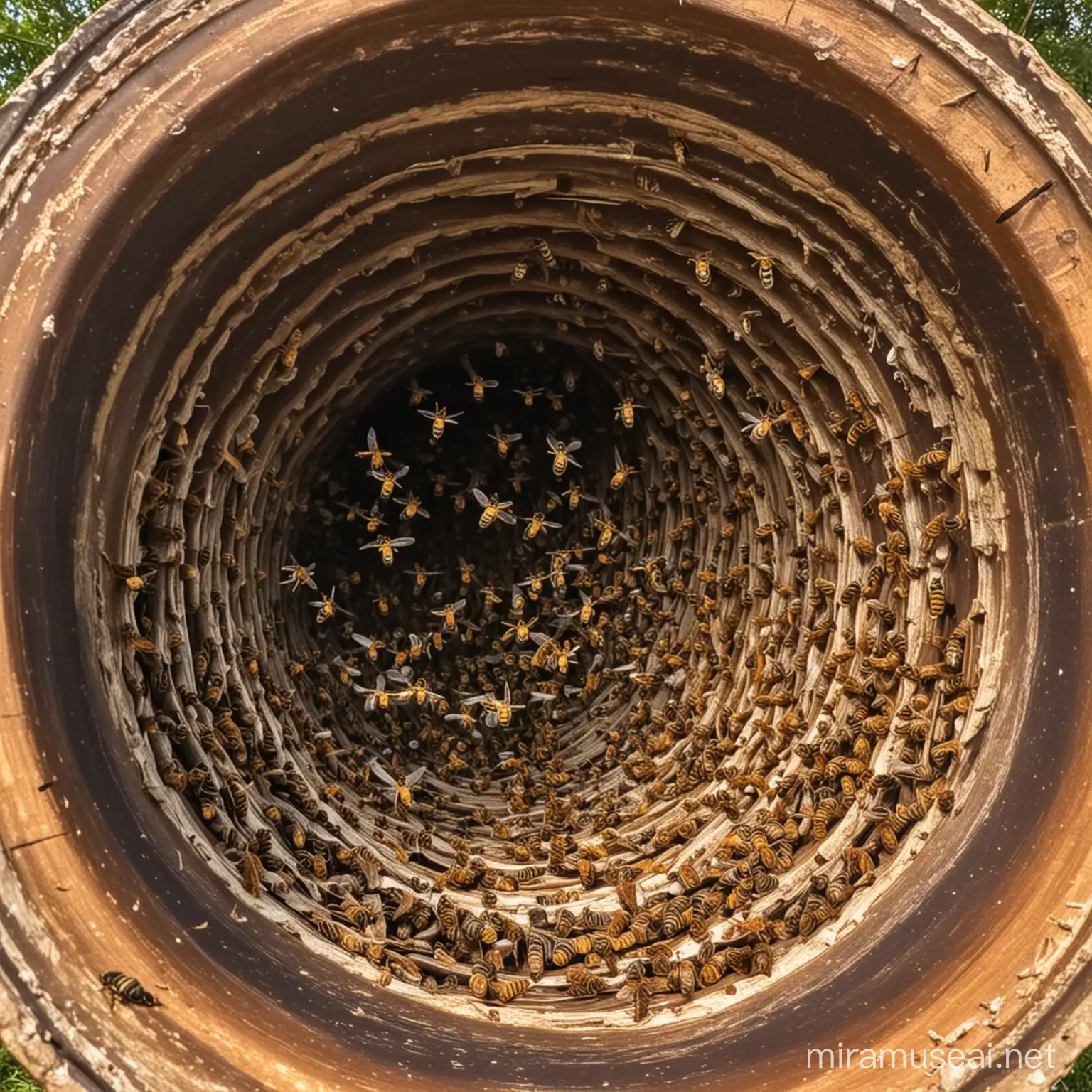 Hornets Nest Exploding with Scattering Hornets