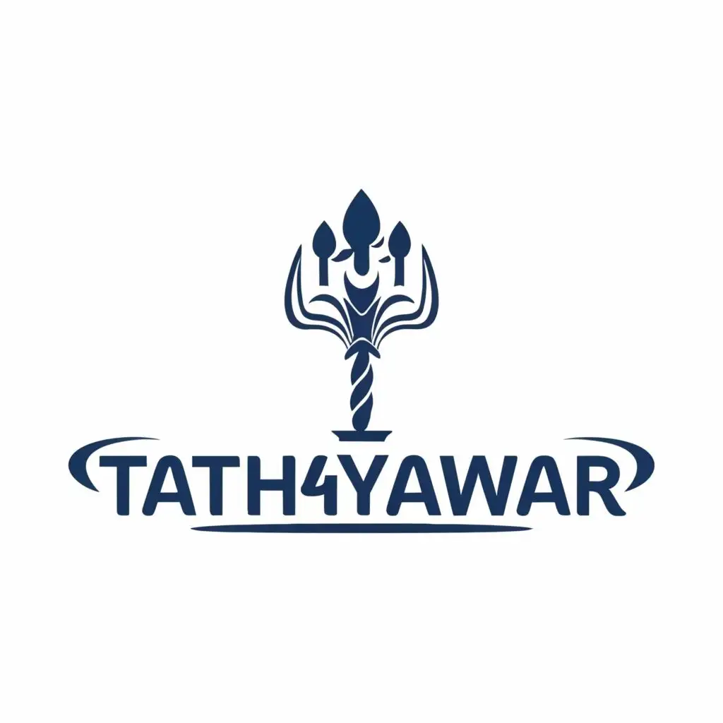 LOGO-Design-For-TathyaDwar-Trident-Symbol-with-Typography-for-Education-Industry