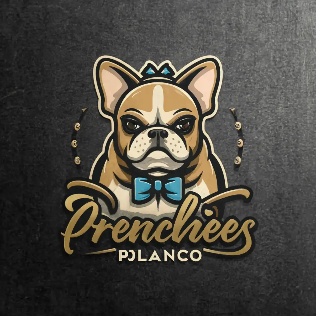 a logo design,with the text 'Frenchies Polanco', main symbol:Frenchbulldog,Moderate, be used in Animals Pets industry, clear background