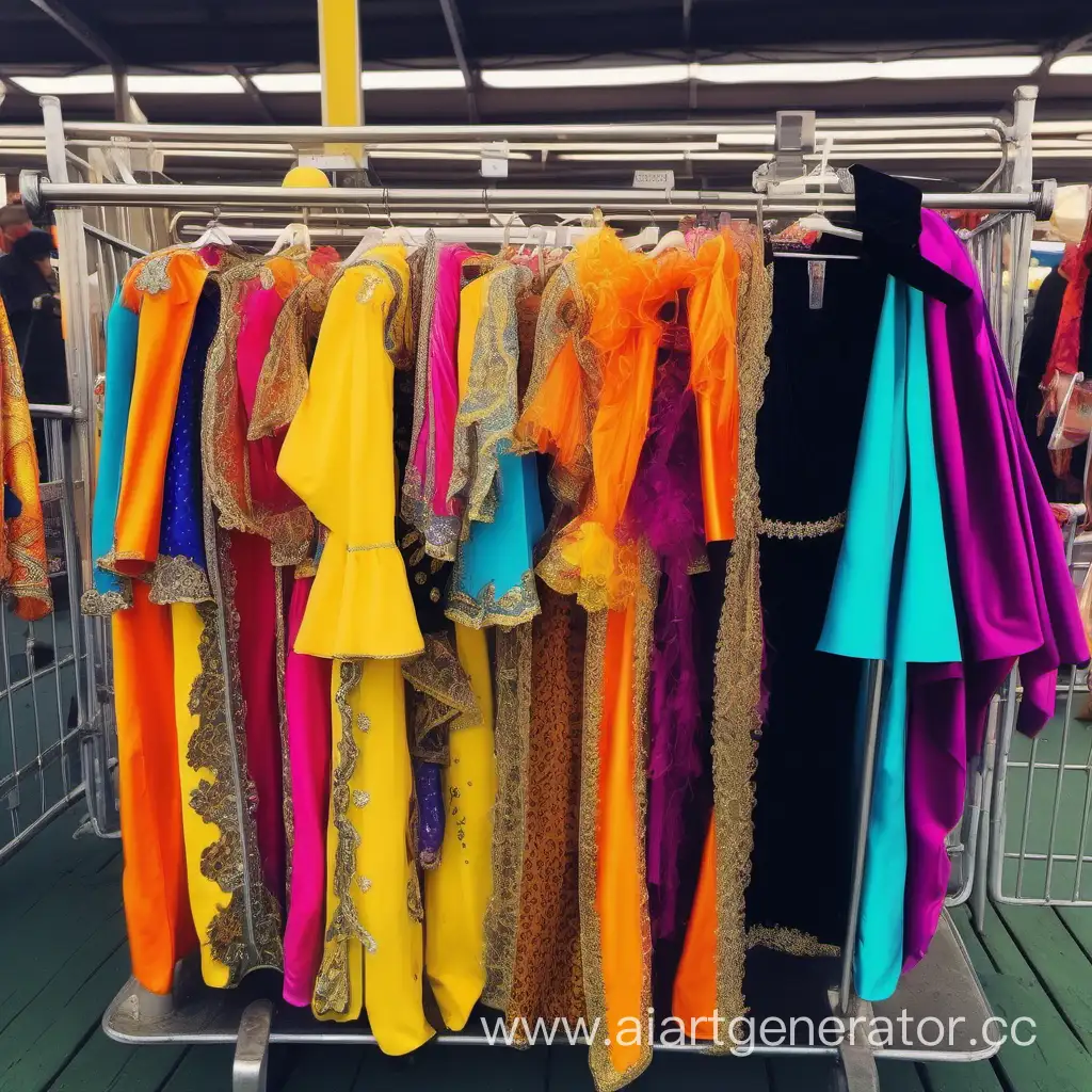 Vibrant-Flea-Market-Costumes-Displayed-in-Sunshine