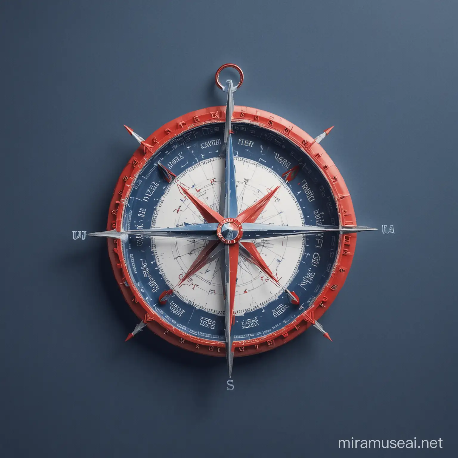 Global Visa Consultancy Compass Emblem in Blue White and Red