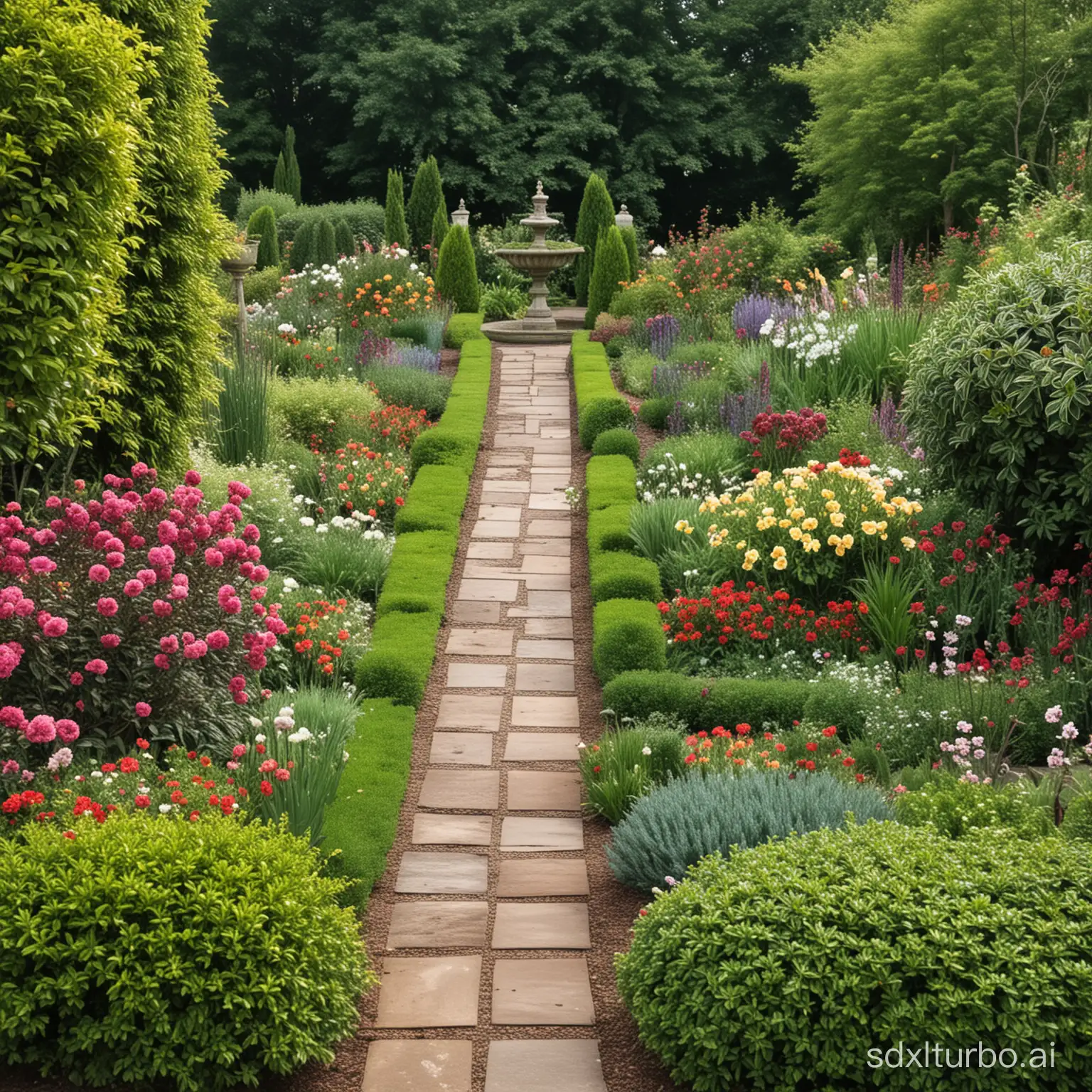 A beautifully manicured Victorian style garden
