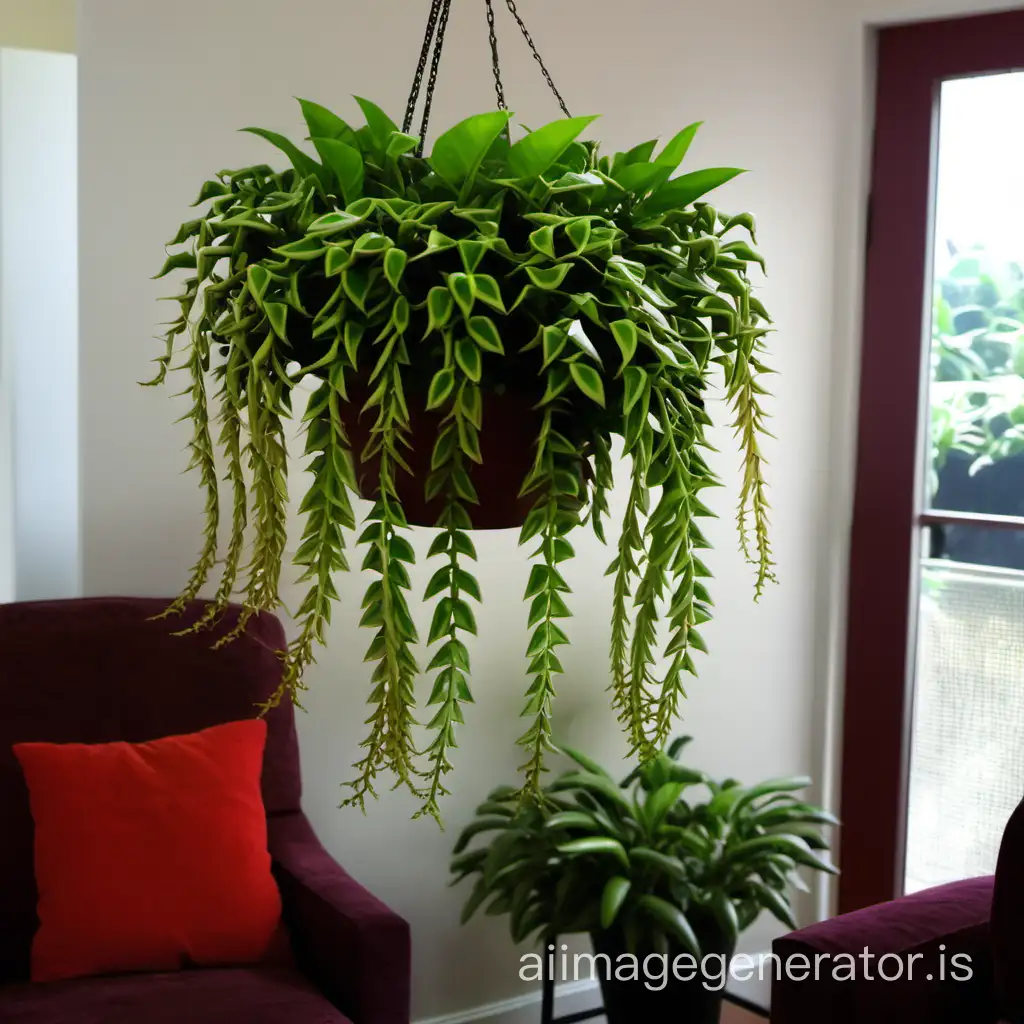 Aeschynanthus plants in the living room