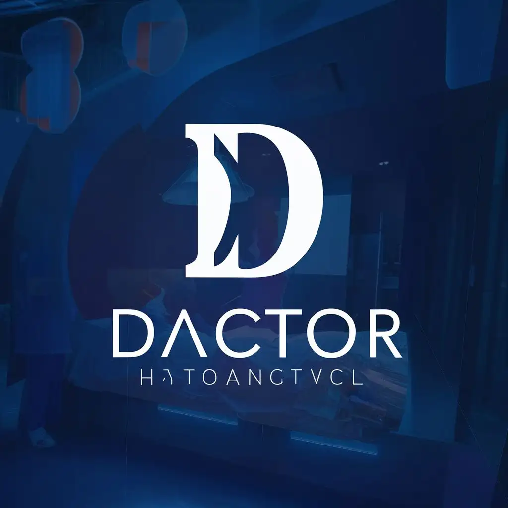 Logo, D, with the text "Dactor", typography, be used in hospitals. Color is #87CEEB