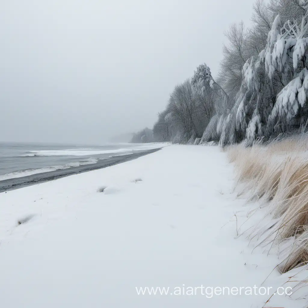 Serene-Winter-Shoreline-Snow-Blanketed-Beach-Scene