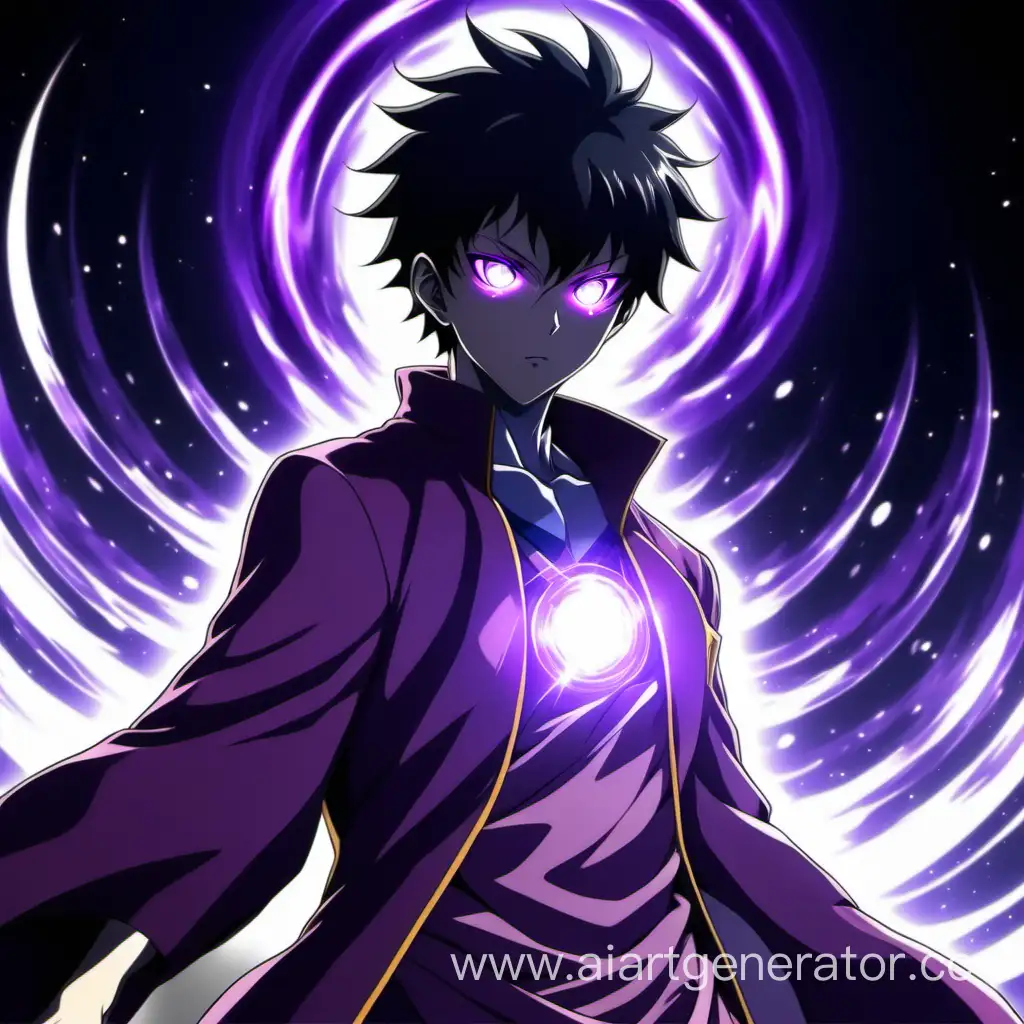anime character with a purple aura
