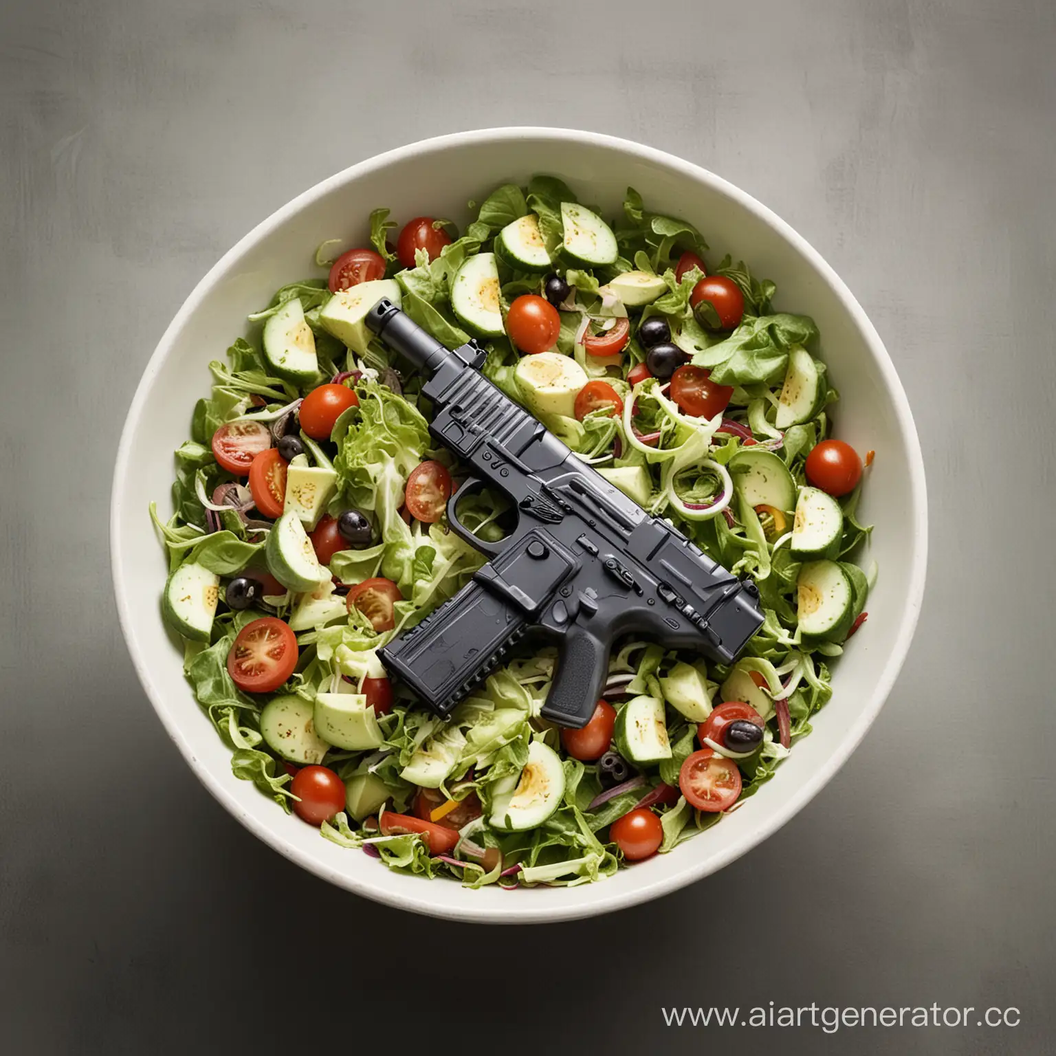 Salad-Bowl-with-Protruding-Guns-Startling-Imagery-of-Contrasts