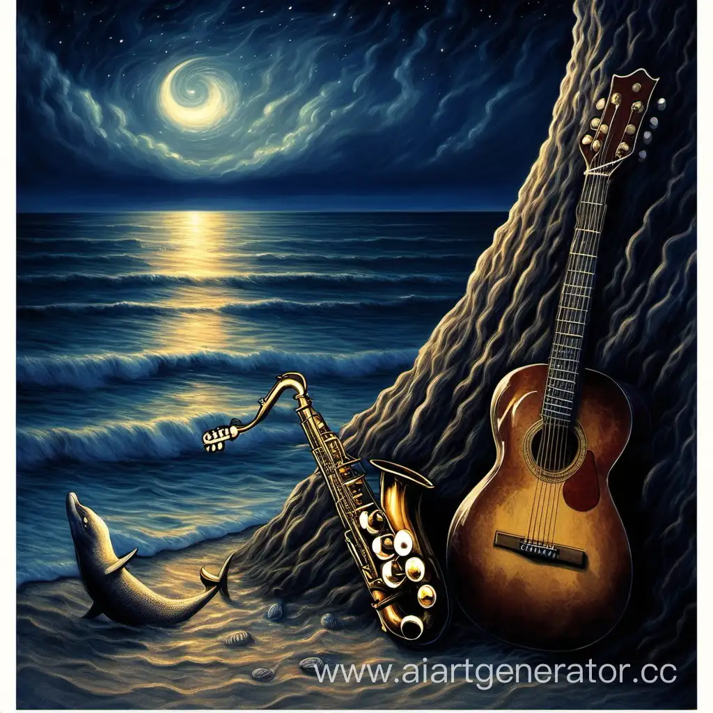 Гитара, ночь саксофон , море