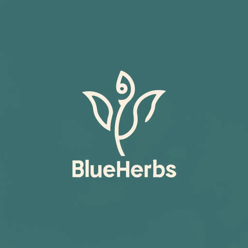 logo, BlueHerb, with the text "BlueHerbs", typography, be used in Medical Dental industry