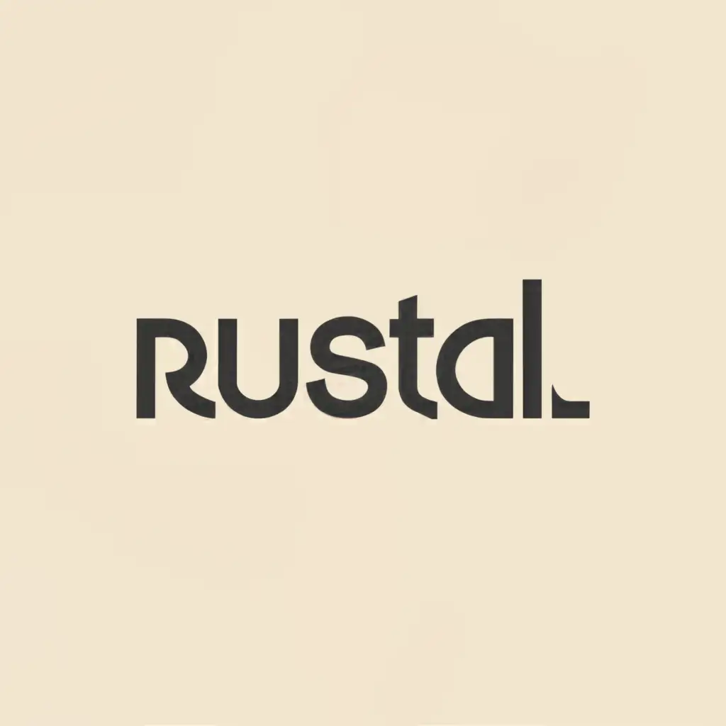 a logo design,with the text "rustal", main symbol:concrete,Moderate,clear background