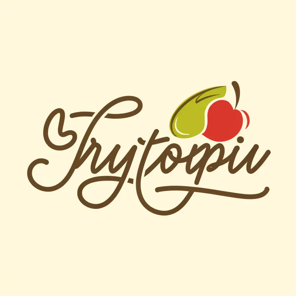 a logo design,with the text "fruytopia", main symbol:apple and pear,Moderate,clear background