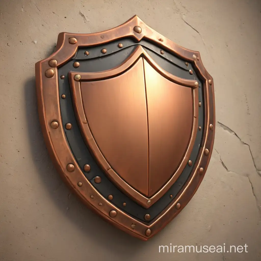 Cartoon 3D Copper Shield