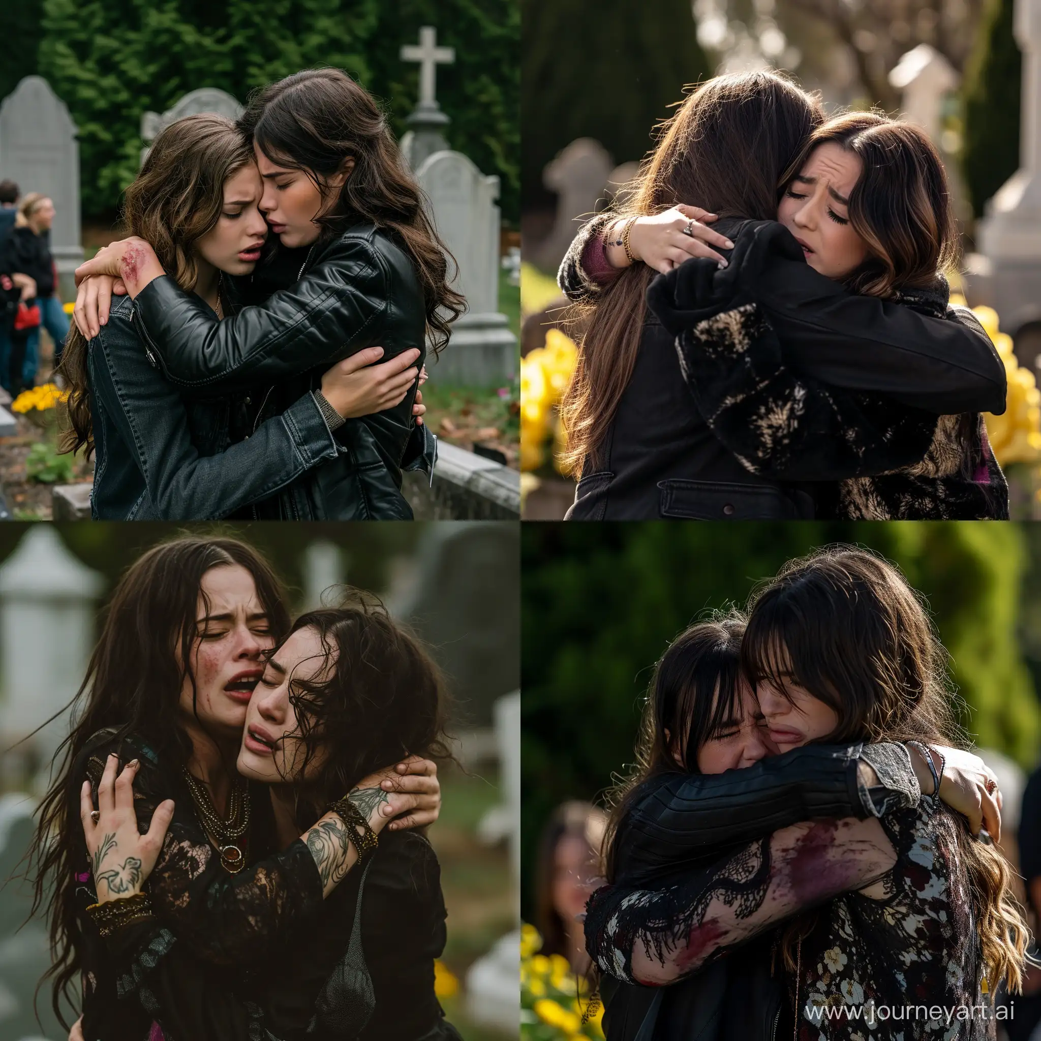 Emotional-Hug-at-Cemetery-Lesbian-Annie-LeBlanc-and-Jayden-Bertels-Comfort-Each-Other