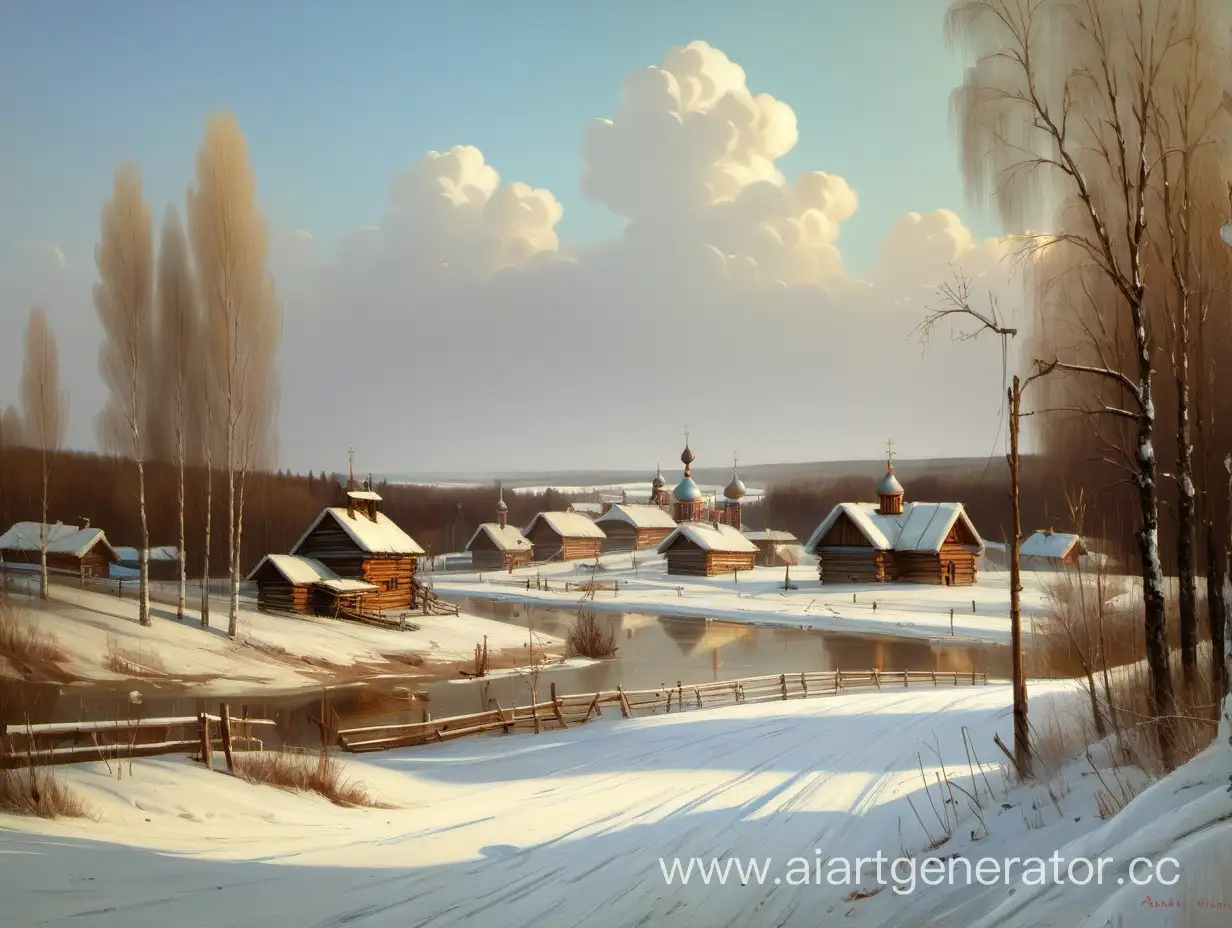 Russian village landscape