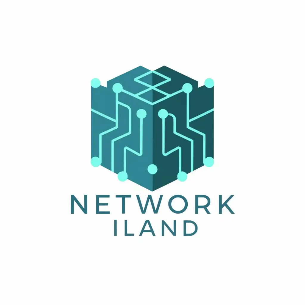 a logo design,with the text "" Network Iland "", main symbol:cpu architecture incorporating the name in the design,Moderate,be used in Technology industry,clear background