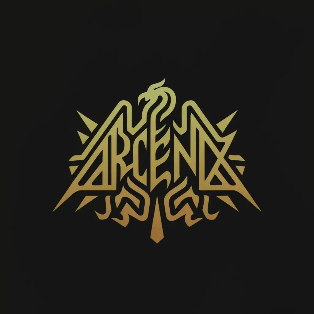 logo, I'd like some sort of mysterious inscriptions and symbols, with the text "Arcenix", typography, be used in Entertainment industry