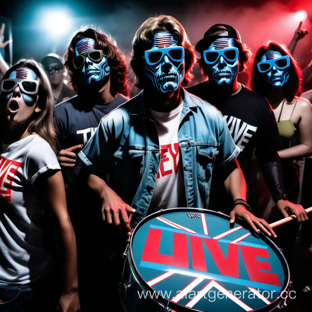 they live movie themed party with loud rudeboy crowd and drum and bass music