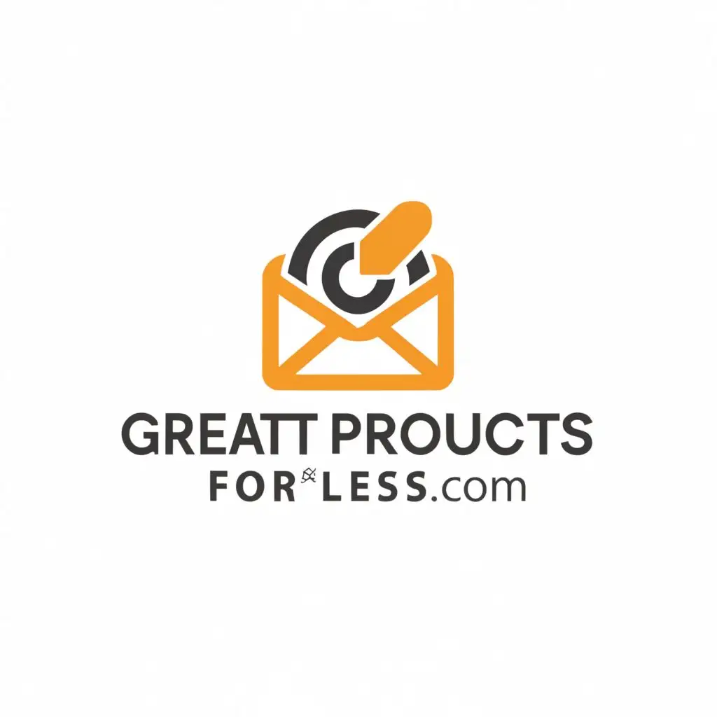 a logo design,with the text "Greatproductsforless .com", main symbol:email,Moderate,be used in Retail industry,clear background