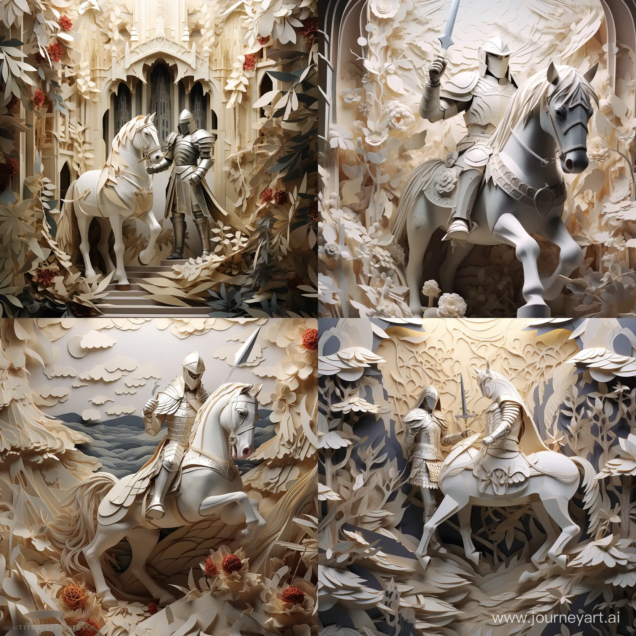 Whimsical-Paper-Art-Diorama-Featuring-White-Knight-11-Scale-No-29712