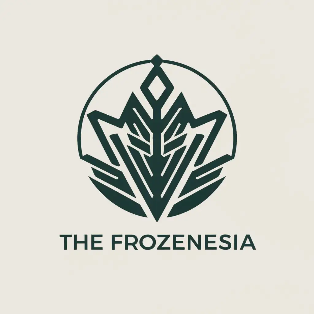 a logo design,with the text "THE FROZENESIA", main symbol:Frozen food logo simple futuristic monarchy,Minimalistic,be used in Restaurant industry,clear background