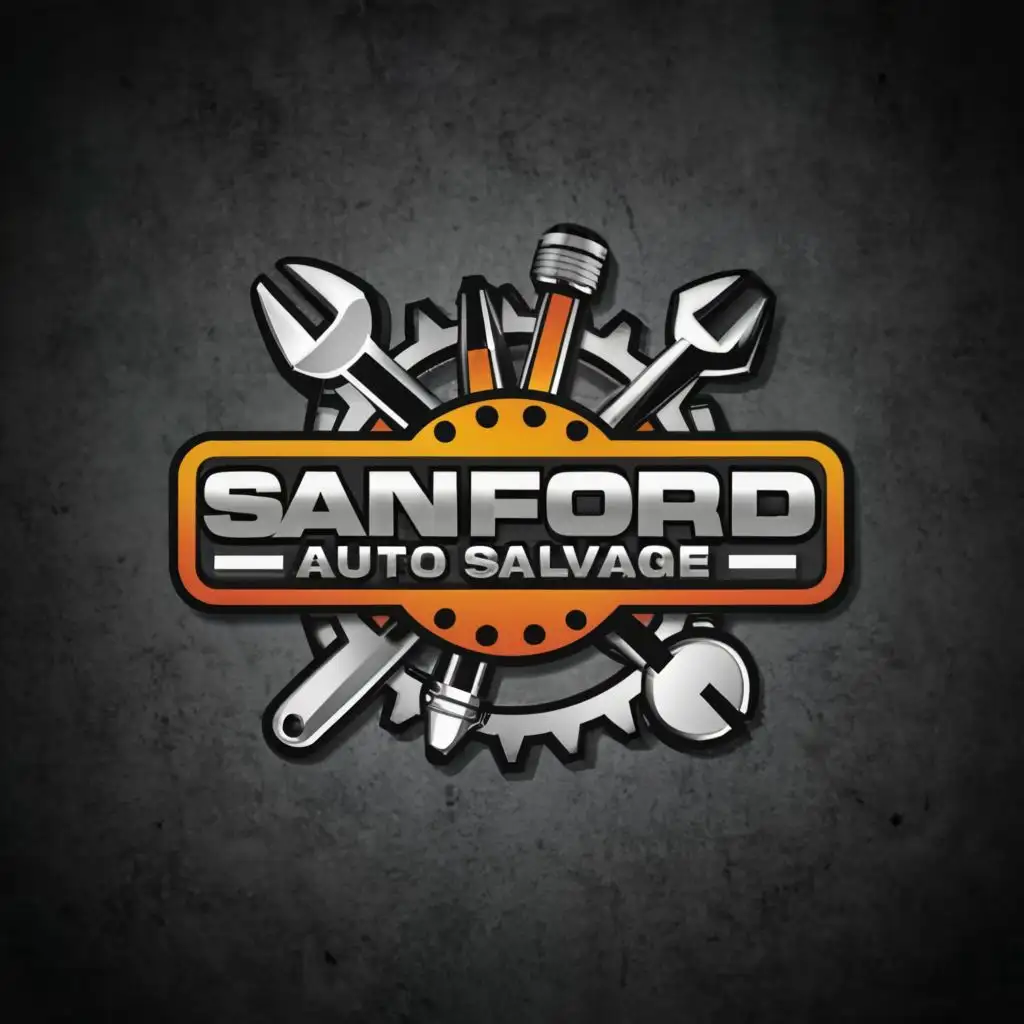 LOGO-Design-for-Sanford-Auto-Salvage-Bold-Tools-and-Car-Parts-Symbol-with-Modern-Typography-for-Automotive-Industry
