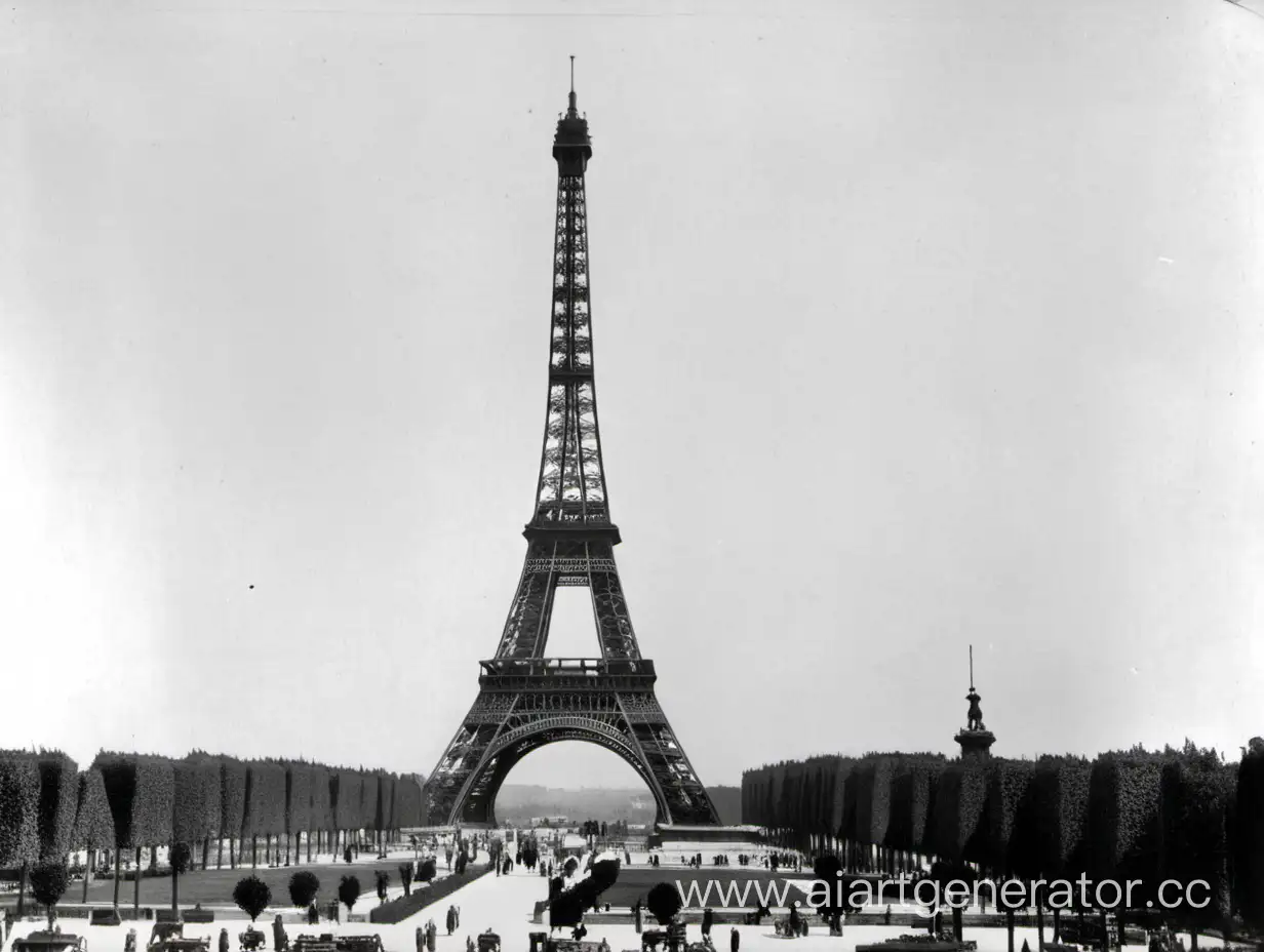 Eiffel-Tower-in-1920-Vintage-Parisian-Landmark-Illuminated-by-City-Lights