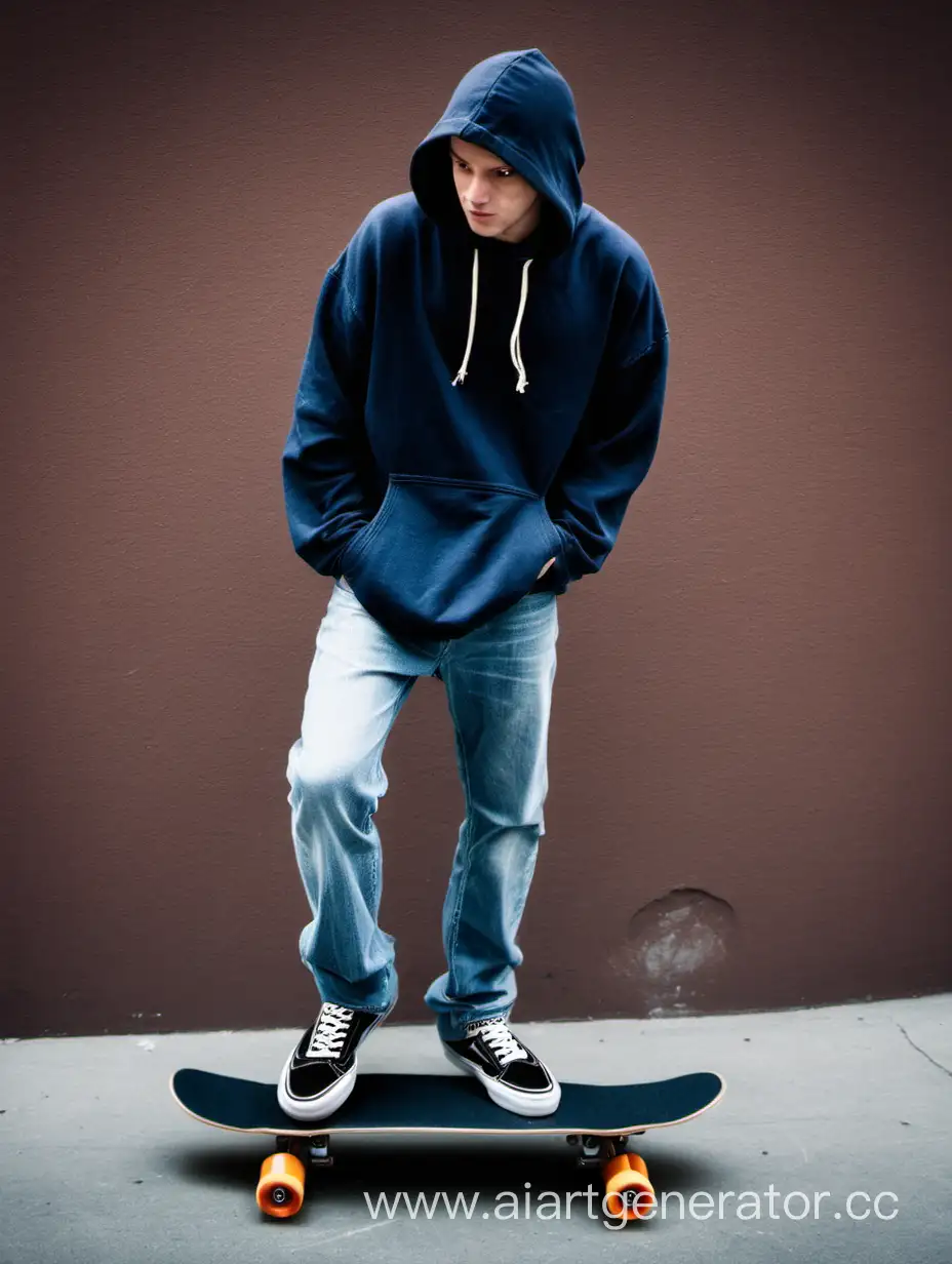 Urban-Skateboarding-Man-in-Hoodie-on-Skateboard