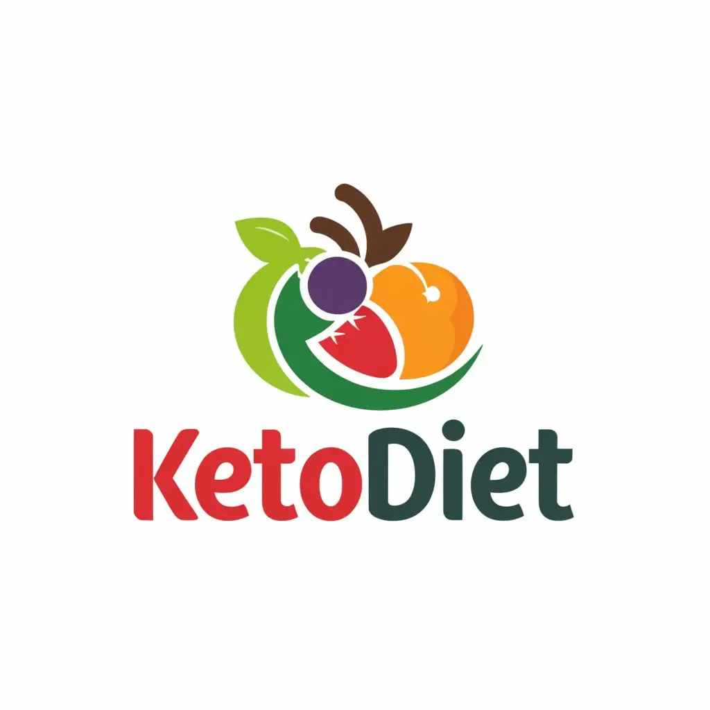 a logo design,with the text "keto diet", main symbol:fruits,Moderate,be used in Sports Fitness industry,clear background
