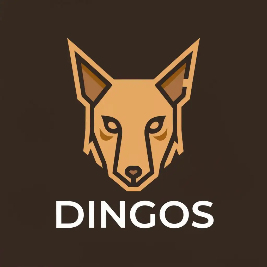 a logo design,with the text "Dingos", main symbol:Stylized Dingo head,Minimalistic,be used in Sports Fitness industry,clear background