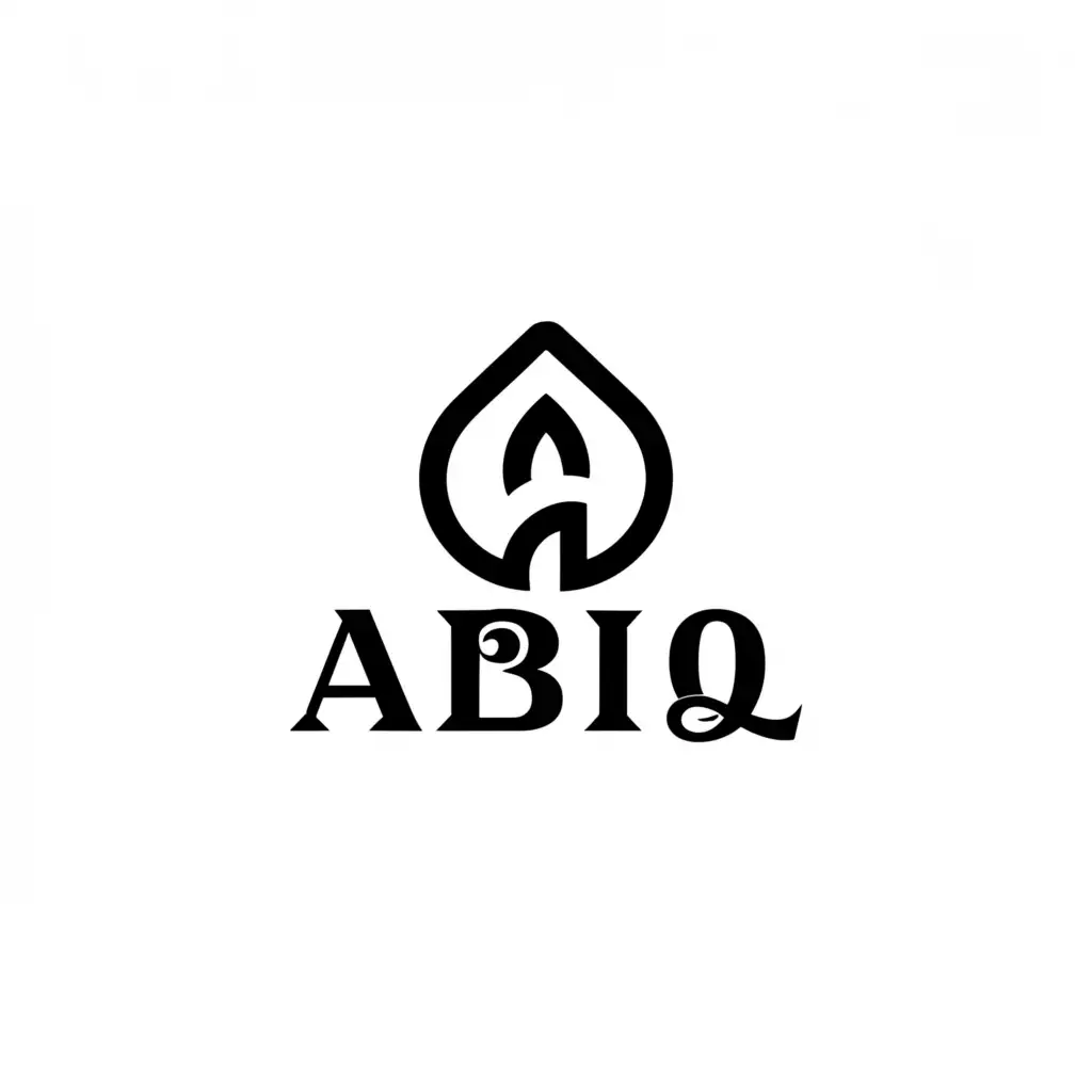 a logo design,with the text "abiq", main symbol:candle,Minimalistic,be used in Religious industry,clear background