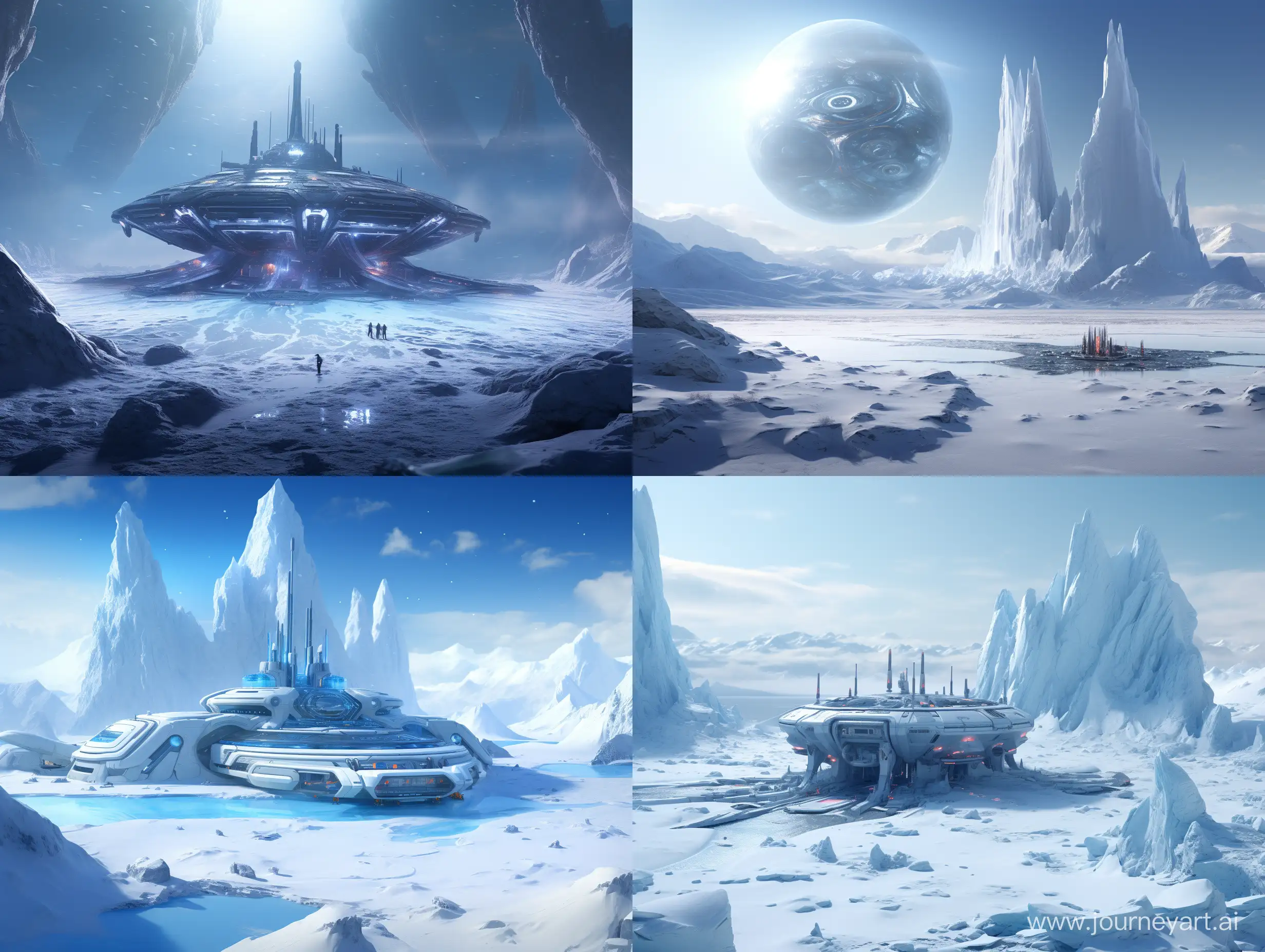 Otherworldly-Exploration-Alien-Spaceship-on-Ice-Planet